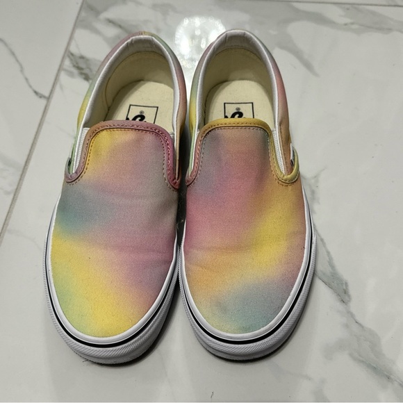 Multicolor pastels slip on vans women’s size 7 - Picture 2 of 5